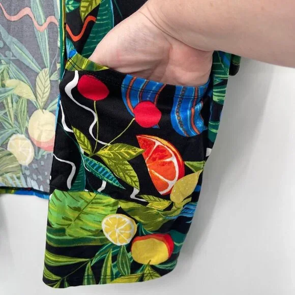 Cuddl Duds Cool & Airy Ultra Patch Pocket Wrap In Tropical Women's M Jungle - Picture 2 of 11